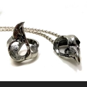 Silver Skull Jewelry Set